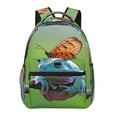thumbnail image 1 of Honeii Butterfly Landing On Head Dumpy Frog Print Backpack for Both Men and Women, Basic Bookbag for College, Work, or Travel,Rucksack Computer Bag-One Size, 1 of 5