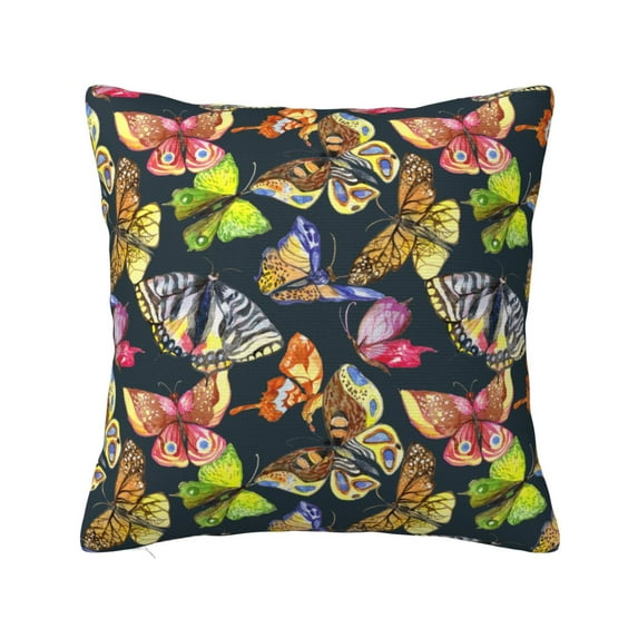 Honeii Butterfly Wild Insect Print Throw Pillow, Square Decorative Pillow Forms Soft Fluffy Plump Pillow Decorative Pillow Inserts,Couch Pillows-24"x24"