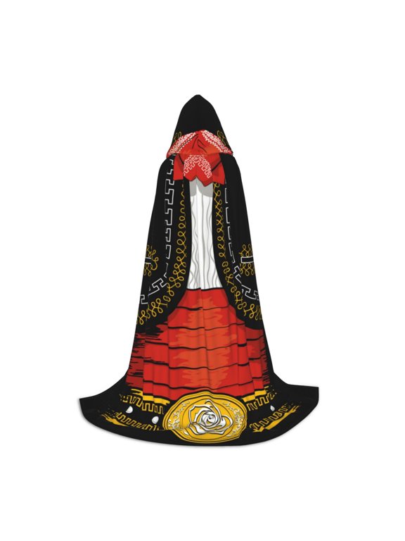 CHARRO SUIT Print Poncho Cape, Cloak Coat, Snuggly Hooded Wearable Blanket, Hooded Cape For Teenagers,Halloween Costumes-Large