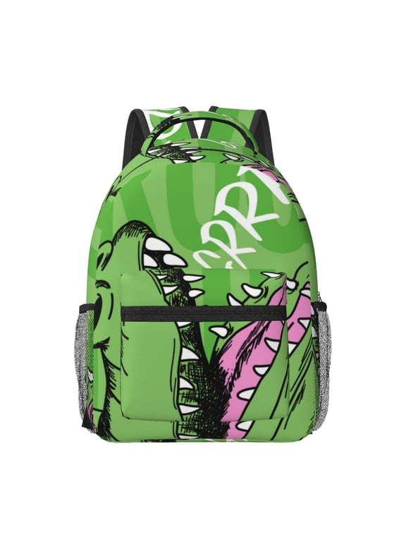 CROCODILE HEAD Print Backpack for School,15.6 inch Laptop Back Pack for High School and College Students, Waterproof Computer Bookbag-One Size