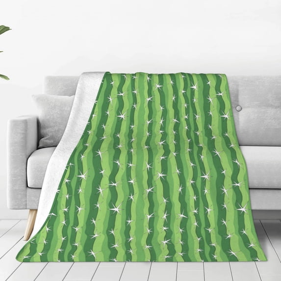 Honeii Cactus Print Fleece Blanket - Throw Blanket for Bed, Sofa, Couch, Camping, and Travel , Microplush Ultra Soft Warm Blanket-40"x30"