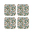 thumbnail image 1 of Honeii Cactuses print Leather Coaster Set of 4, ideal for safeguarding your furniture from drinks spills and effortless cleanup-Square, 1 of 6