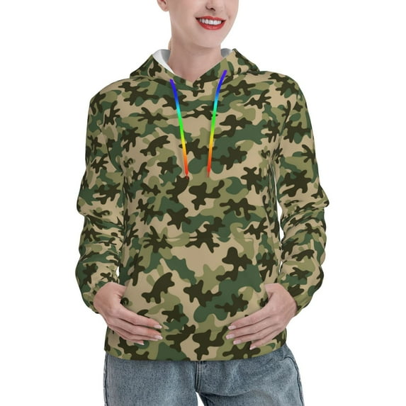 Honeii Camouflag Pattern Womens Oversized Hoodies Long Sleeve Sweatshirts Pullover Fall Outfits with Pocket-X-Large
