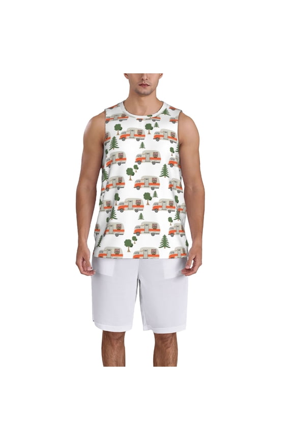 Camp Van print basktball shirt for men and women, Unisex basketball jersey for Theme party-XX-Large