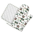 thumbnail image 1 of Honeii Camping Caravan 2 patten Oven Mitts and Pot Holders Sets, Baker Oven Mitts, Mittens for Kitchen Decor, Baking Lover over Gloves Gifts, 1 of 7