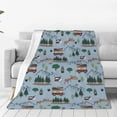 thumbnail image 1 of Honeii Camping Caravan Print Fleece Blanket - Throw Blanket for Bed, Sofa, Couch, Camping, and Travel , Microplush Ultra Soft Warm Blanket-80"x60", 1 of 7