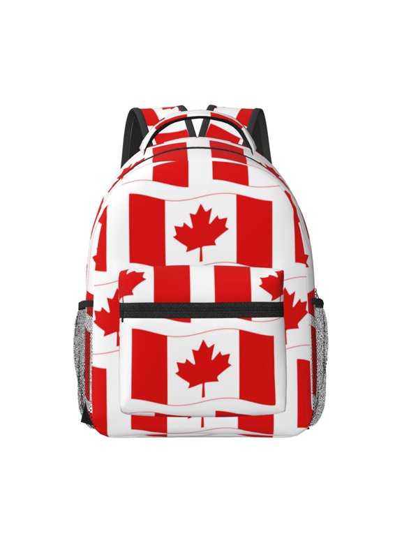 Canada Print Backpack for School,15.6 inch Laptop Back Pack for High School and College Students, Waterproof Computer Bookbag-One Size