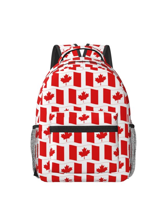 Canada Print Backpack for School,15.6 inch Laptop Back Pack for High School and College Students, Waterproof Computer Bookbag-One Size