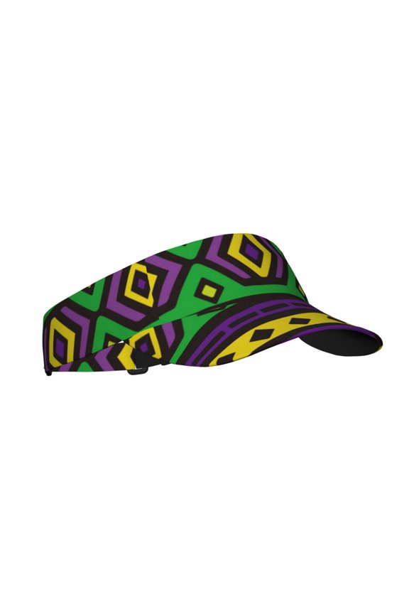 Carnival Mardi Gras Print Adult Sunscreen Visor Cap, Adjustable Sun Protection Hat,Sun Visor Hats,UV Protection Outdoor Sports Golf Running Sun Caps