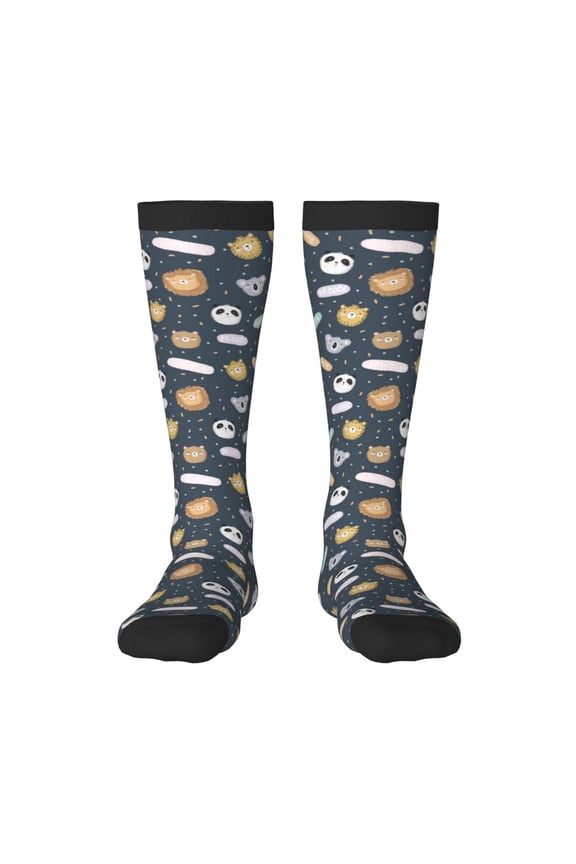 Cartoon Animals Print Long Socks,Novelty Design Socks Gift for Men and Women,Crew Socks,Calf Socks