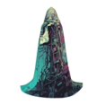thumbnail image 1 of Honeii Cartoon Art Skull Print Poncho Cape, Cloak Coat, Snuggly Hooded Wearable Blanket, Hooded Cape For Teenagers,Halloween Costumes-Large, 1 of 7