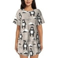 thumbnail image 1 of Honeii Cartoon Bear Brown for Women's Summer Pajama Set featuring Soft Short Sleeve Shirt & Matching Bottoms with Convenient Pockets for Relaxed Home Wear-3X-Large, 1 of 6
