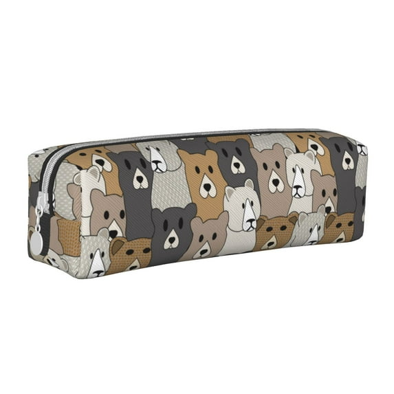 Honeii Cartoon Bear Pattern Pencil Case, Pencil Pouch, Pencil Case Small, Pencil Pouch Aesthetic, PVC Pencil Pouch, Pencil Bag, Makeup Pouch