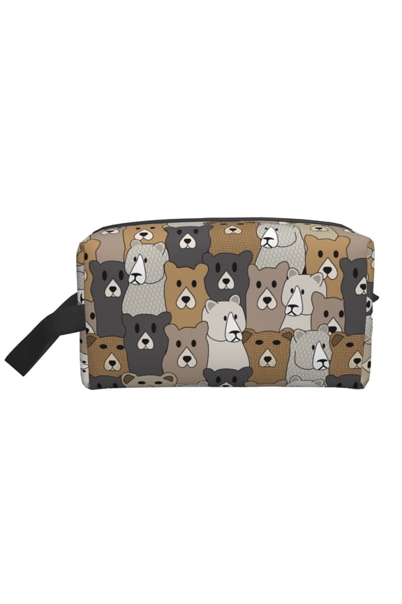 Cartoon Bear Print Multi-Purpose Storage Bag,Hanging Dopp Kit,Small Toiletry Bag for Traveling for Toiletries, Makeup, and Small Essentials