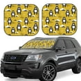 thumbnail image 1 of Honeii Cartoon Bear Yellow Print Foldable Car Sun Shade for Windshield, 2-Piece UV Protection Shade, Protects Car Interior, Ideal for Cars, Trucks, SUVs-Medium, 1 of 6
