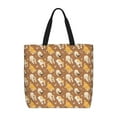 thumbnail image 1 of Honeii Cartoon Bulldog Print Tote Bag, Reusable Grocery Shopping Bag,Shoulder Bag with Inner Pocket, 1 of 7