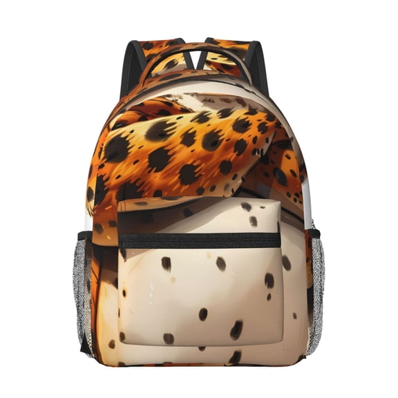 Honeii Cartoon Cheetah With Attitude Print Backpack for School,15.6 inch Laptop Back Pack for High School and College Students, Waterproof Computer Bookbag-One Size