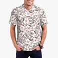 thumbnail image 1 of Honeii Cartoon Cow print Polo Shirt, a classic short-sleeved, button-down golf shirt designed for menXX-Large, 1 of 6
