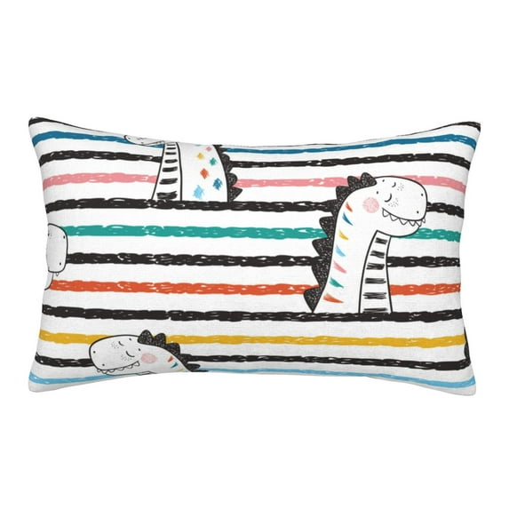 Honeii Cartoon Dinosaurs Decorative Throw Pillow Case - Elevate Your Couch, Sofa, or Bed with Stylish Home Decor, Perfect Gift Idea-20"x30"