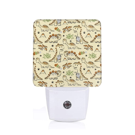 Honeii Cartoon Dinosaurs Print LED Night Light with Light Sensor, Night Lights Plug Into Wall,Ideal for Bedrooms and Hallways-EU