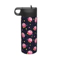 thumbnail image 1 of Honeii Cartoon Donut Planets Print 18 oz Insulated Water Bottle with Straw Lid, Stainless Steel Sports Water Bottles, Double Walled Vacuum, Leak Proof, 1 of 8