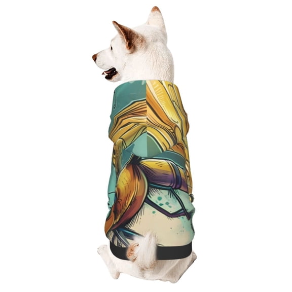 Honeii Cartoon Dragonfly Art Print Small Dog Hoodies Pet Hooded Sweatshirts Fall Winter Puppy Cat Sweaters Warm Clothes for Small Dogs Outfits Costume-Medium