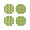 thumbnail image 1 of Honeii Cartoon Duck print Leather Coaster Set of 4, ideal for safeguarding your furniture from drinks spills and effortless cleanup-Octagon, 1 of 6