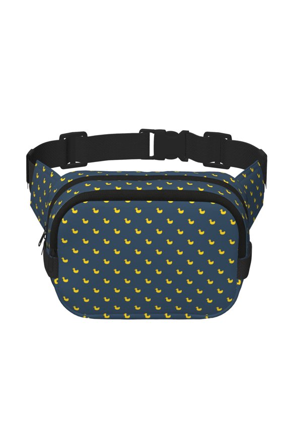 Cartoon Ducks Print Square Double Layer Waist Bag,Waist Belt Bag Fashion Fanny Women and Men,For Travel Running Hiking Walking