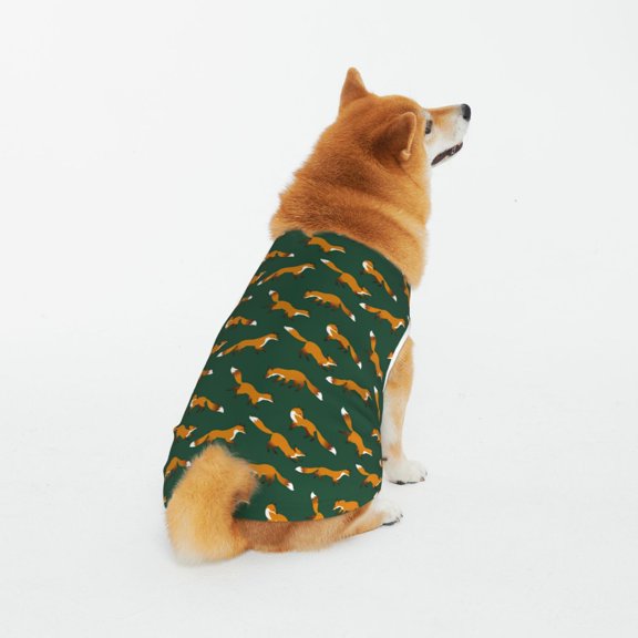 Honeii Cartoon Fox 1 Pattern 100% Cotton Dog Clothes Dog Costumes Doggie Shirts Puppy Shirt Pet Vest Tank Top Cat Tee-5X-Large