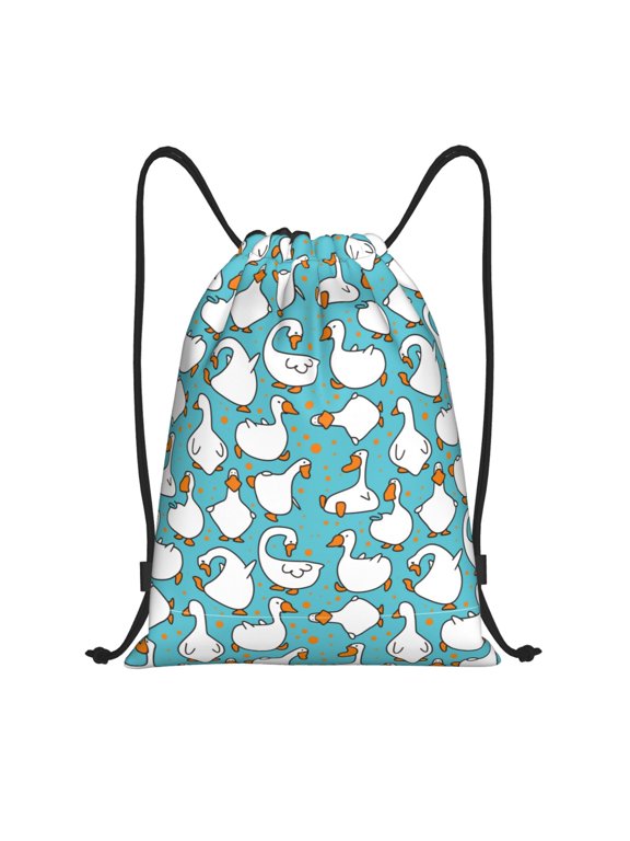 Cartoon Funny Goose Print Drawstring Backpack,Drawstring Bags String Backpack Gym Cinch Sack Backpack Sport Bag Draw-Small