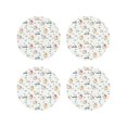 thumbnail image 1 of Honeii Cartoon House print Leather Coaster Set of 4, ideal for safeguarding your furniture from drinks spills and effortless cleanup-Round Shape, 1 of 6