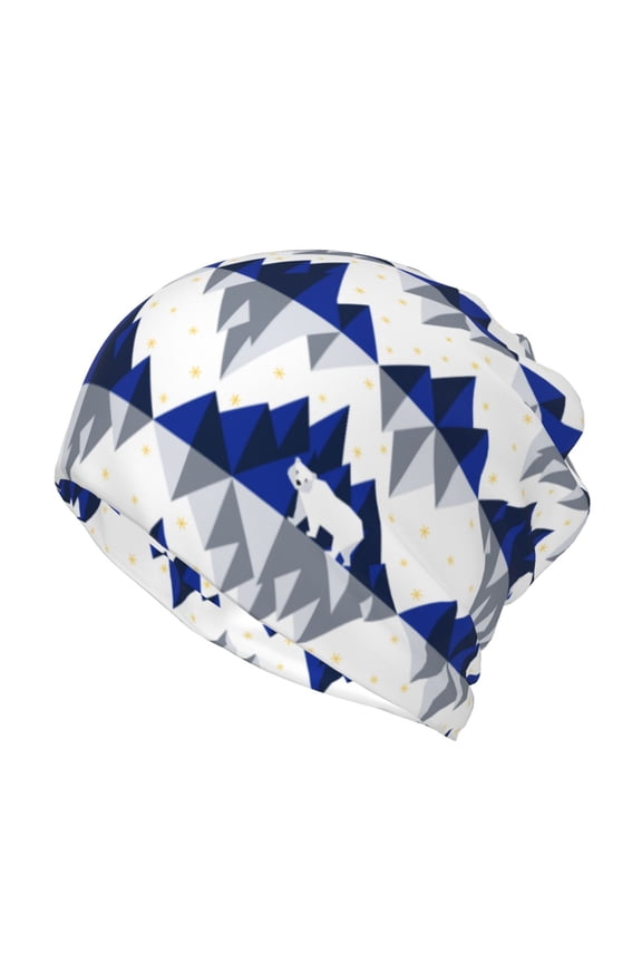 Cartoon Iceberg Polar Bear Print Winter Beanie Daily Hat - Thermal Polar Fleece Ski Running Hat Skull Cap for Men and Women,Beanie