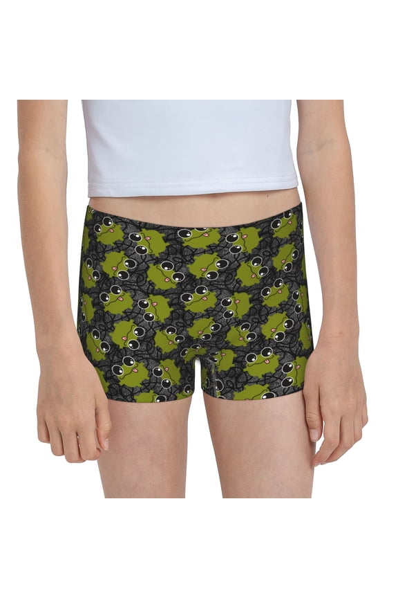 Cartoon Kawaii Frogs1 Print 100% Cotton Boxer Briefs, Girls' Panties,Girls' Short,Soft Underwear,Girls' Underpant-