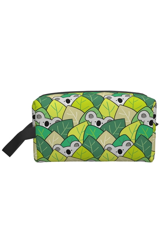 Cartoon Koala Bear and Leaf Print Multi-Purpose Storage Bag,Hanging Dopp Kit,Small Toiletry Bag for Traveling for Toiletries, Makeup, and Small Essentials