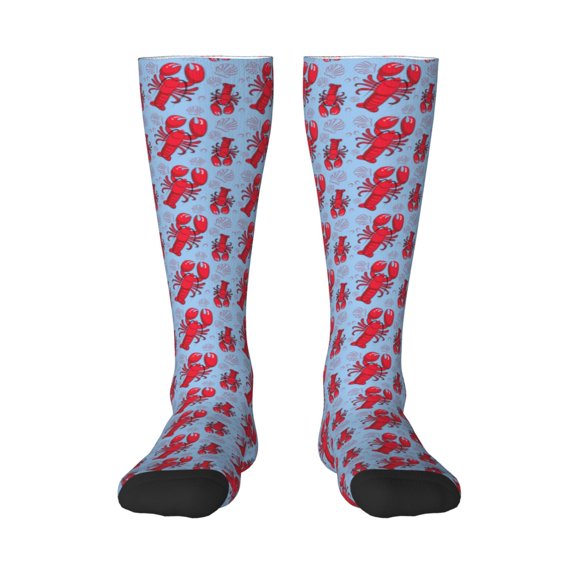 Honeii Cartoon Lobsters 2 Print Long Socks,Novelty Design Socks Gift for Men and Women,Crew Socks,Calf Socks