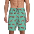 thumbnail image 1 of Honeii Cartoon Lobsters 4 Print Men's Pajama Sleepwear Shorts - a comfy pajama bottom and lounge short for Relaxed Home Wear-X-Large, 1 of 6