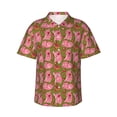 thumbnail image 1 of Honeii Cartoon Pigs Print Men’s Hawaiian Shirt,Classic Button-Down Short Sleeve Shirt, for Beach, Vacation, and Outdoor Activities,Small, 1 of 7