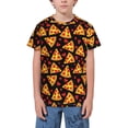 thumbnail image 1 of Honeii Cartoon Pizza Print Youth Short Sleeve T-Shirt,Boys Athletic Shirt,Quick Dry Short Sleeve Performance Moisture Wicking T Shirt, 1 of 6