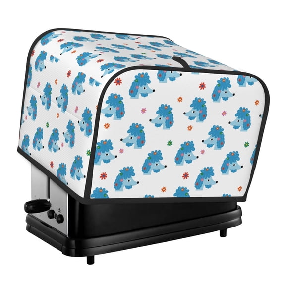 Honeii Cartoon Poodle Dog Print 4 slice Toaster Cover, Two Slice Toaster Dust-proof Cover For Kitchen Small Appliance and Fingerprint Protection
