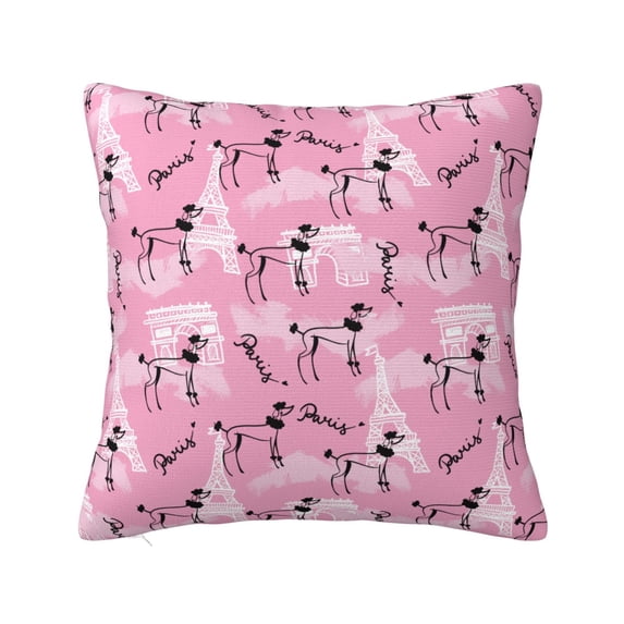 Honeii Cartoon Poodle Dog Print Throw Pillow, Square Decorative Pillow Forms Soft Fluffy Plump Pillow Decorative Pillow Inserts,Couch Pillows-20"x20"