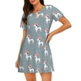 thumbnail image 1 of Honeii Cartoon Poodle Dog Print Women's Loose Short Sleeve Nightgown, Soft Cotton Sleepwear, Comfy Loose Fit Pajama Dress for Sleep and Lounge, 1 of 6
