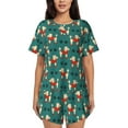 thumbnail image 1 of Honeii Cartoon Poodle Dog for Women's Summer Pajama Set featuring Soft Short Sleeve Shirt & Matching Bottoms with Convenient Pockets for Relaxed Home Wear-4X-Large, 1 of 6