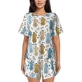 thumbnail image 1 of Honeii Cartoon Poodle Dog for Women's Summer Pajama Set featuring Soft Short Sleeve Shirt & Matching Bottoms with Convenient Pockets for Relaxed Home Wear-X-Large, 1 of 6
