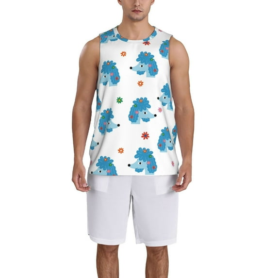 Honeii Cartoon Poodle Dog print basktball shirt for men and women, Unisex basketball jersey for Theme party-XX-Large