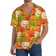 thumbnail image 1 of Honeii Cartoon Pumpkins for Men's Short-Sleeved Button-Up Collared Shirt Featuring A Pocket, Perfect for Beach Vacations, And Travel Adventures.-Medium, 1 of 5