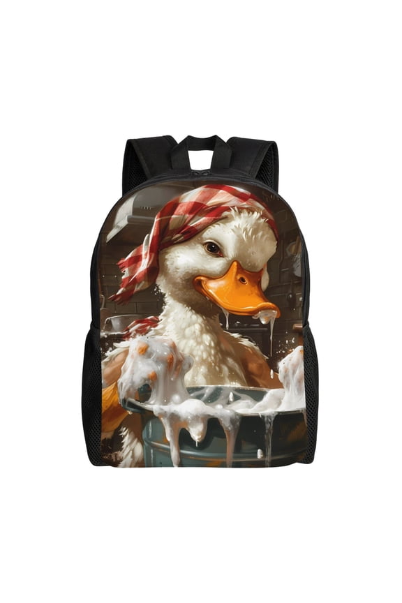 Cartoon Scottish Duck Print Laptop Backpack for Work, College, Travel, Daily Backpacks for Men Women, Sport Rucksack,Computer Bag