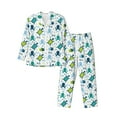 thumbnail image 1 of Honeii Cartoon Sea Creatures Pattern Mens Pajamas Set,2pcs Men's Lounge Long Sleeve Sleep Shirt and Pajama Bottoms Sleepwear Set,Mens Pjs Sets-Small, 1 of 7