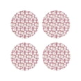 thumbnail image 1 of Honeii Cartoon Sheep print Leather Coaster Set of 4, ideal for safeguarding your furniture from drinks spills and effortless cleanup-Round Shape, 1 of 6