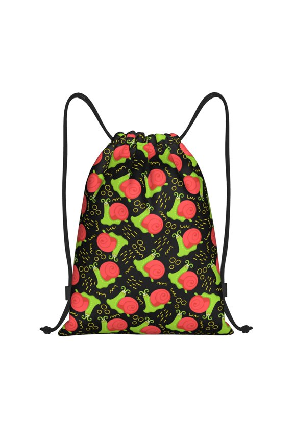Cartoon Snail Print Drawstring Backpack,Drawstring Bags String Backpack Gym Cinch Sack Backpack Sport Bag Draw-Medium