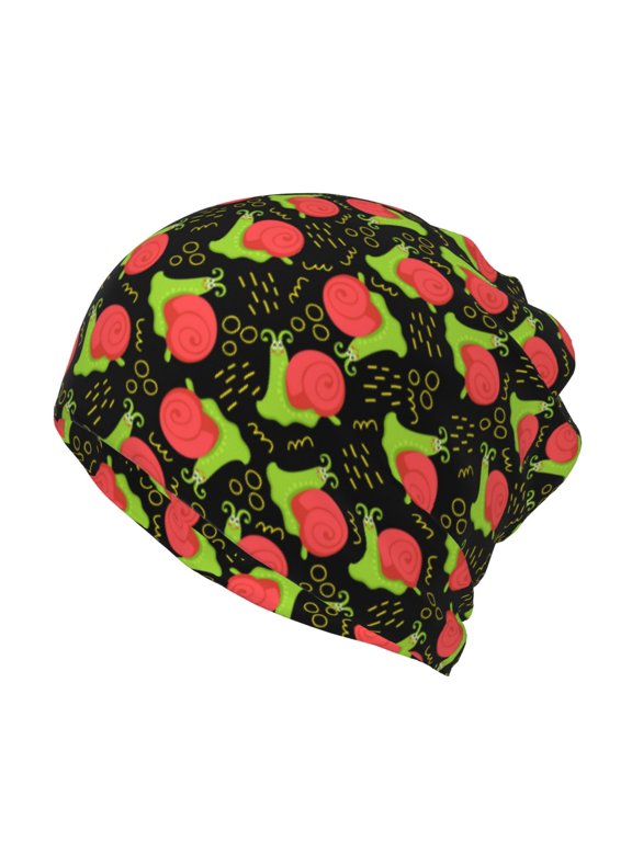 Cartoon Snail Print Winter Beanie Daily Hat - Thermal Polar Fleece Ski Running Hat Skull Cap for Men and Women,Beanie